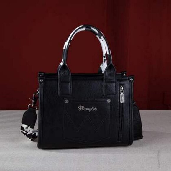 Wrangler Cow Print Concealed Carry Tote/Crossbody  Handbag Purse Western - Picture 2 of 4